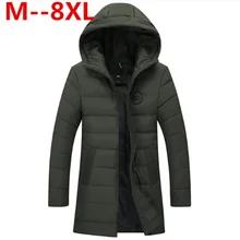 Новинка, 8XL, 6XL, 5X брендовая хлопковая стеганая мужская куртка с капюшоном, ветрозащитная, парка, Мужская одежда, толстое стеганое длинное пальто, мужские толстовки с капюшоном