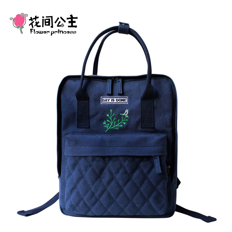 Flower Princess Brand Canvas Backpack Women School Bag for Teenagers Girls Preppy Style Book Back Pack