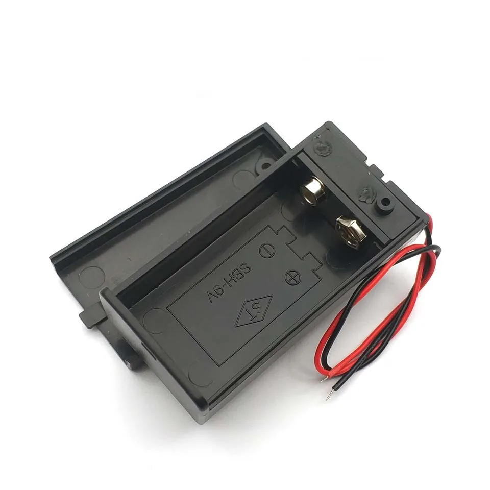 9V Batterij Houder Box Met Wire Lead Aan/Uit Schakelaar Cover Case