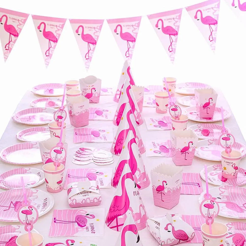 

Pink Flamingo Party Decoration Hawaiian Party Decorations Flamingo Birthday Party Decorations Kids Paper Cups Plates Supplies