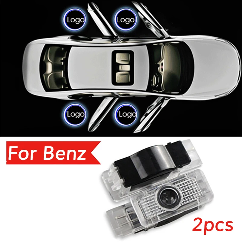 

2X Led Door Logo Laser Projector Light For Mercedes Benz AMG C w203 Accessories Emblem Ghost Shadow Lamp