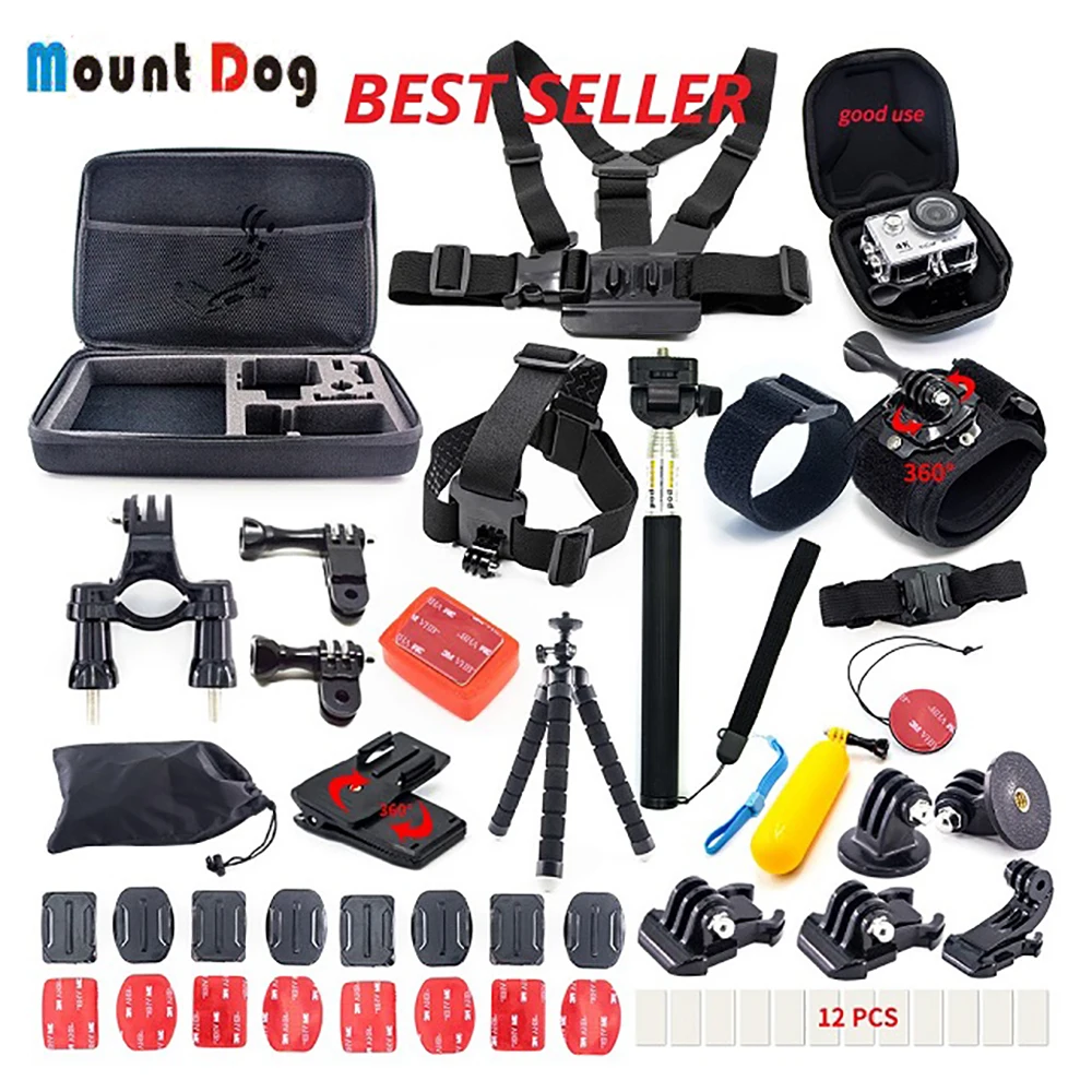 

for Go Pro hero 7 6 5 4 Accessories Kit gopro 7 Session SJCAM Eken Yi 4k mijia Action Sport Camera go pro accessories Mount
