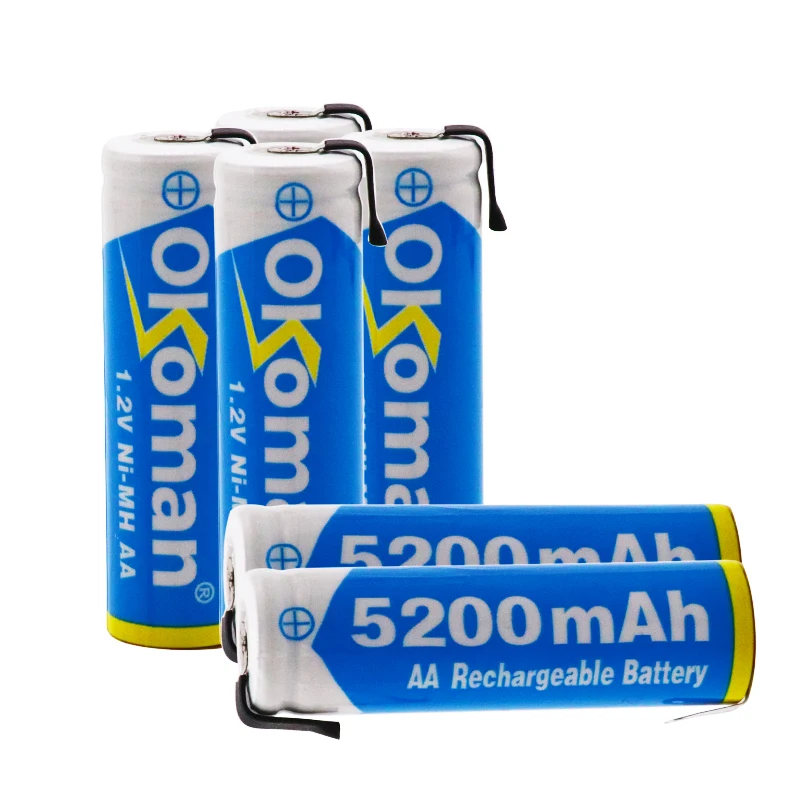 Okoman 1,2 V AA 5800 MAH Ni-MH аккумуляторная батарея посылка со штырьками для Philips бритвенные вкладки Braun Электрический зубчатый бр