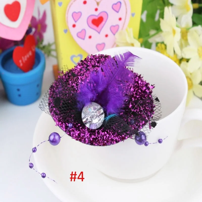 1 шт. новая маленькая меховая шляпа цветок фетровые шпильки детские аксессуары