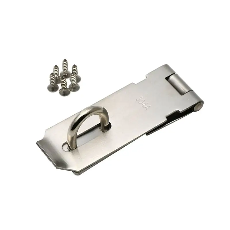 

Gate Door Latch Lock Padlock stainless steel Hasp Staple 160mm Long Silver
