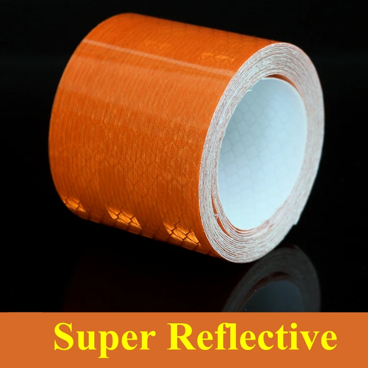 

5cm*5m Orange Motorcycle Safety Mark Reflective Sheeting Stickers for car styling Self Adhesive Warning Strips Conspicuity Tape