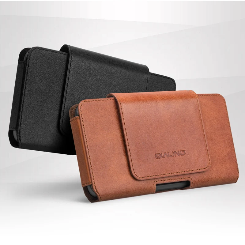 QIALINO Genuine cowhide for Samsung font b S8 b font Plus Business Pocket Bag Case Simple
