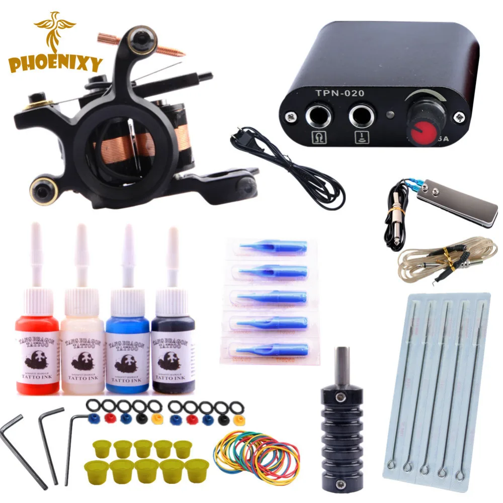 Complete Tattoo Machine Kit One Tattoo Gun Beginner Tattoo Supplies