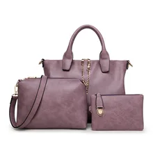 1 Unidades Vintage bolsos grandes de Alta calidad de Aceite de cera de cuero púrpura retro somposite bolsas hombro de las mujeres negro bolso bolsa feminina 31