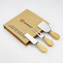 KEEMAKE 3 шт набор ножей для сыра бумажный держатель для книги коробка деревянная ручка из нержавеющей стали нож для сыра слайсер инструмент для выпечки