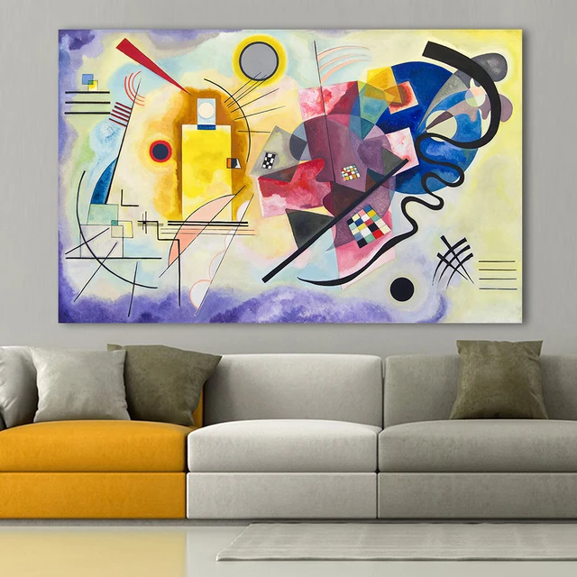 100 Handmade Abstract Wall Pictures Art For Living Room Home Decor 100 Handmade Abstract Wall Pictures Art For Living Room Home Decor Yellow Red Blue Wily Kandinsky Oil Painting No Frame