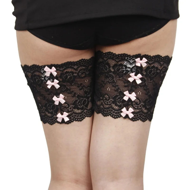 

High Quality Legs Stretch Lace Yoga Soft Lace Bow Silicone Thigh Non-slip Socks Comfortable Outdoor Sports Ladies Large Size