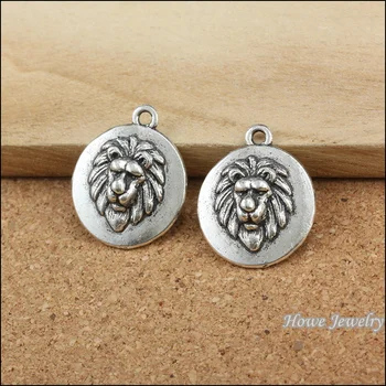 

35pcs Charms vintage Round lion Pattern Pendant Tibetan silver Zinc Alloy Fit Bracelet Necklace DIY Metal Jewelry Findings