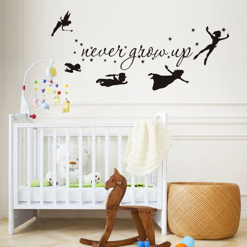 

Tinkerbell Star Never Grow Up Peter Pan Wall Decal Kids Baby Bedroom Vinyl Sticker Home Decor Nursey Stickers Art Mural Z835