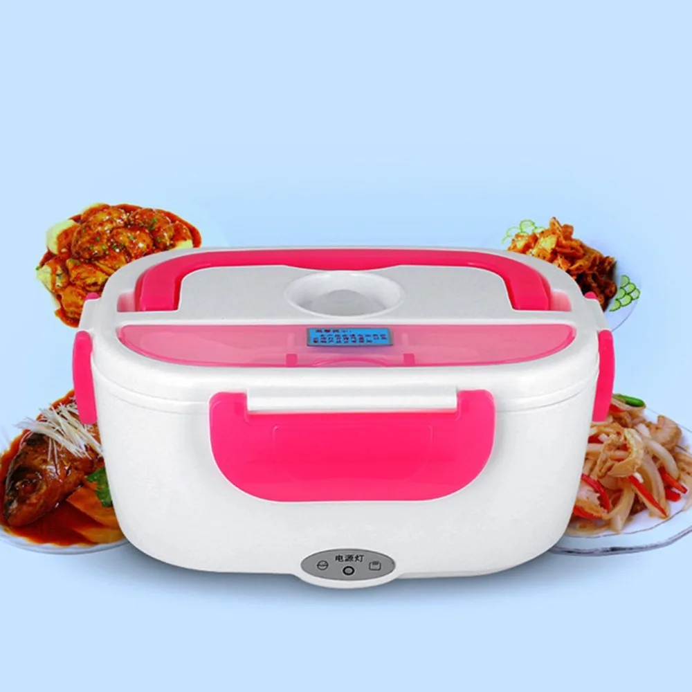 

12V Mini Electric Car Heat Insulation Thermo Lunch Box Charging Hot Rice Cooker Multi Functional Plug Plastic Box Seal Cutlery