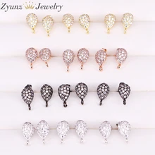 20 пар ZYZ300-4964 серьги с петлей вешалка проложенные Стразы CZ DIY серьги-гвоздики ювелирные изделия