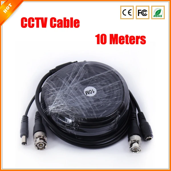  High Quality 4pcs/lot CCTV Accessories 10m CCTV Cable for Security System Camera Cable BNC Power 