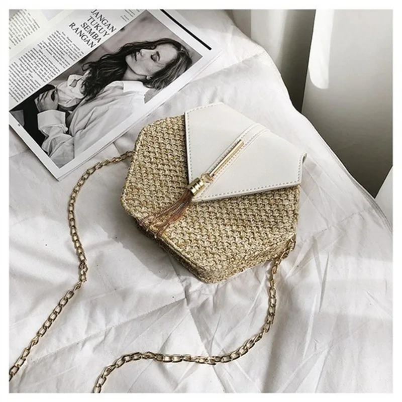 

Summer Ladies Woven Bucket Bag 2018 Tool Postal Shoulder Messenger Bag Handbag Wallet Luxury Handbags Female Bag Designer