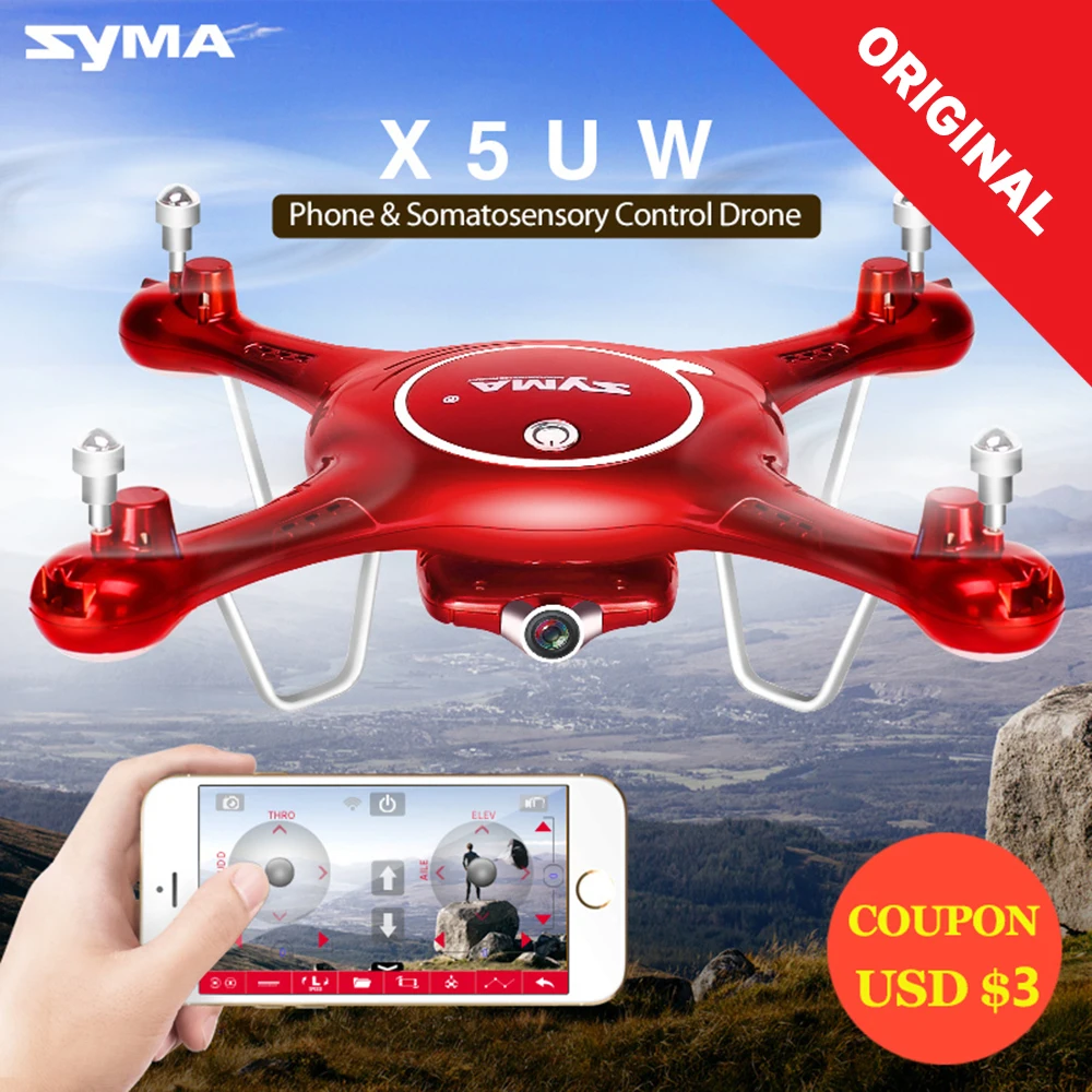 

2017 Syma X5UW Drone with WiFi Camera HD 720P Real-time Transmission FPV Quadcopter 2.4G 4CH RC Helicopter Dron Quadrocopter #