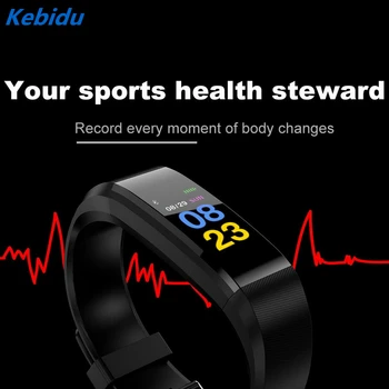 

kebidu 2018 Sleep Bluetooth ID115 Smart Bracelet Watch Remote Camera LCD Wristband Heart Rate Tracker Wristband For Android iOS