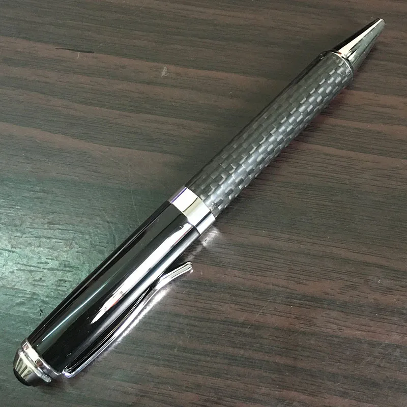 Хорошая ручка из углеродного волокна из нержавеющей стали, вращающаяся металлическая шариковая ручка для офиса, школы, шариковая ручка, канцелярские принадлежности, подарок