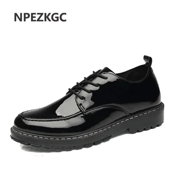 

NPEZKGC men wedding shoes microfiber leather formal business pointed toe for man dress shoes men's oxford flats