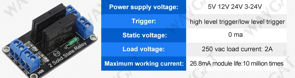 WAVGAT 12V реле 1 2 4 8 канальный OMRON SSR Высокий Низкий уровень твердотельные реле Модуль 250V 2A для Arduino