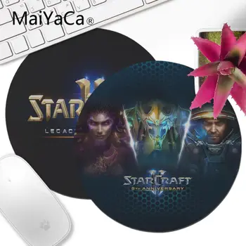 

MaiYaCa Boy Gift Pad starcraft 2 logo Customized MousePads Computer Laptop Mouse Mat Gaming PC Anti-slip round Mouse Mat anime