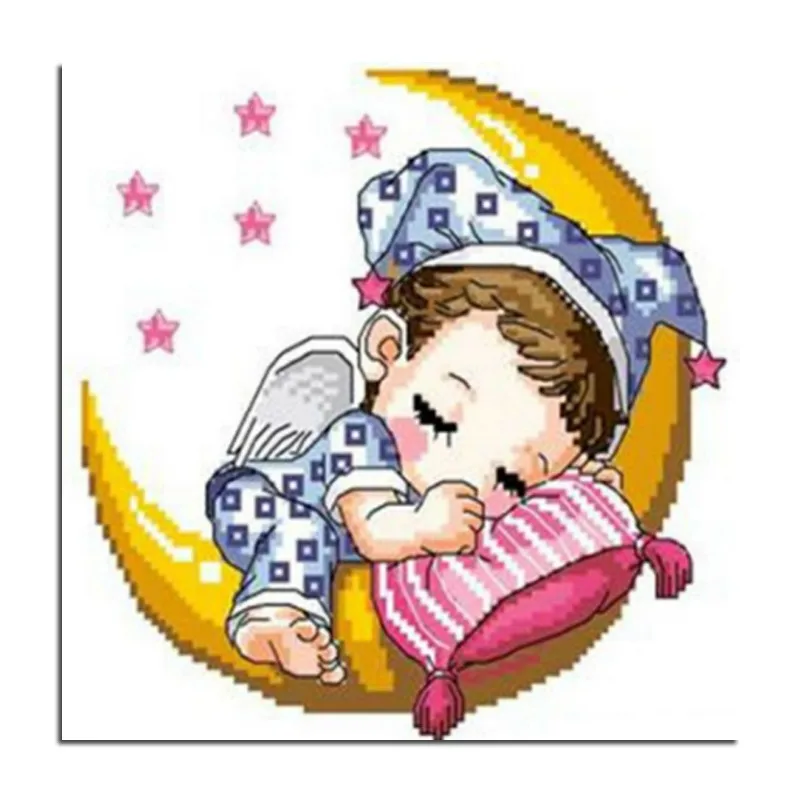 Moon baby girl 50x50 Diamond embroidery DIY diamond ...