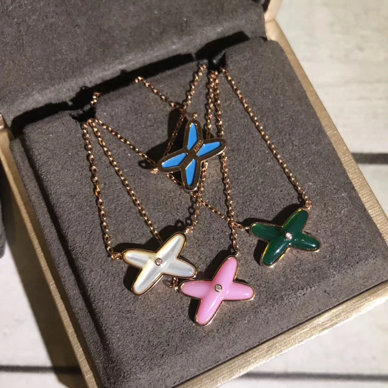 

Pure 925 Sterling Silver Jewelry For Women Mother Shell Pearls Cross Neckalce X Pendant Rose Gold Pendant Wedding Party Necklace