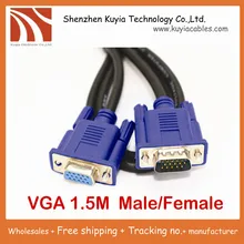 KUYiA5PCS/Лот отслеживать нет. VGA мужчин и женщин 5FT VGA М монитор SVGA VGA м кабель 1,5 M/F УДЛИНИТЕЛЬ(синий подключения