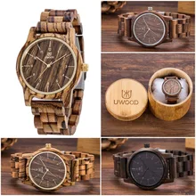 Top Luxury Brand Designer Mens Wood Watch Zabra Wooden Walnut Wood Watches Fashion Quartz Watches for Men Japan miyota Watch Men
