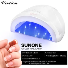 Verntion Горячая 48 Вт Светодиодный УФ лампа Сушилка для ногтей аппарат для маникюра сушильная машина для всех гелевых ногтей искусство лампы для отверждения
