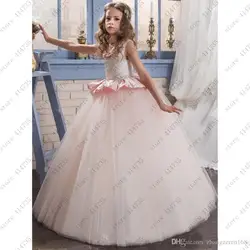 2019 милое бальное платье, платья с цветочным узором для девочек на свадьбу, кружевное платье для первого причастия, 2-14 лет, платье для