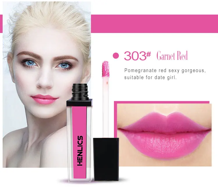 HENLICS 10 Colors Trendy Liquid Lipstick Hot Sale Sexy Lip Paint Waterproof Long Lasting Lipstick Lip Gloss Makeup Cosmetics (2)