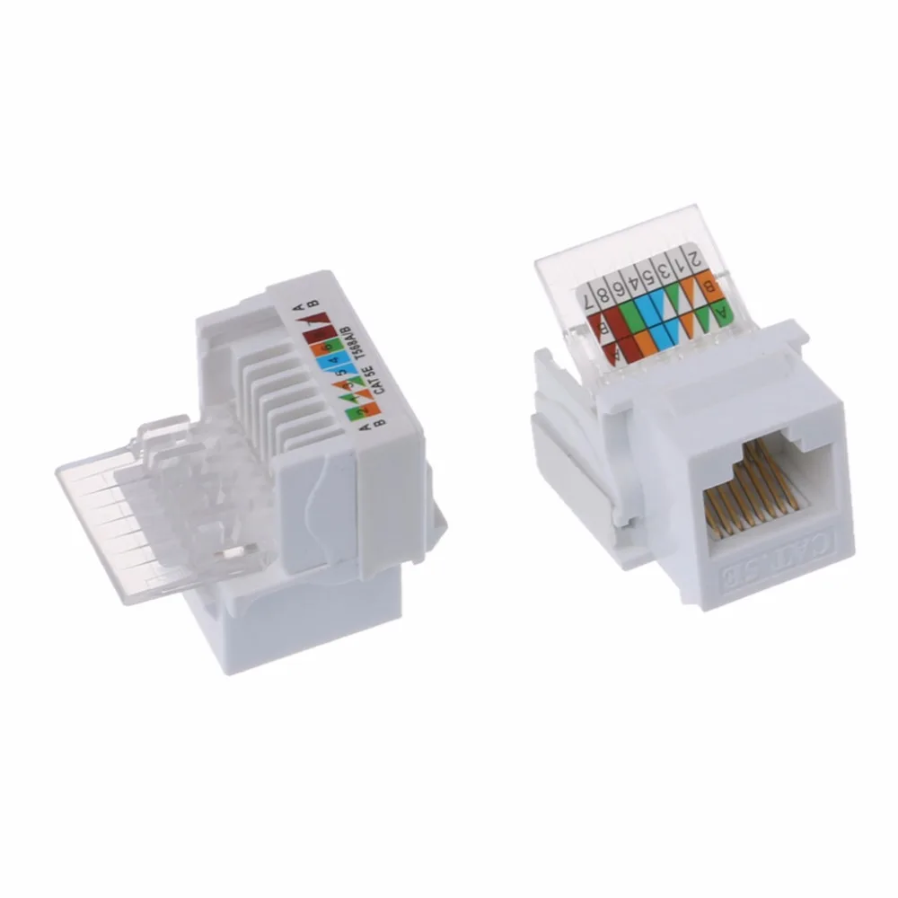 Cable Length CAT6 ShineBear 2 Ports CAT5e CAT6 Modules RJ45 Jack Network Wall Plate with Female to Female Connector C26 