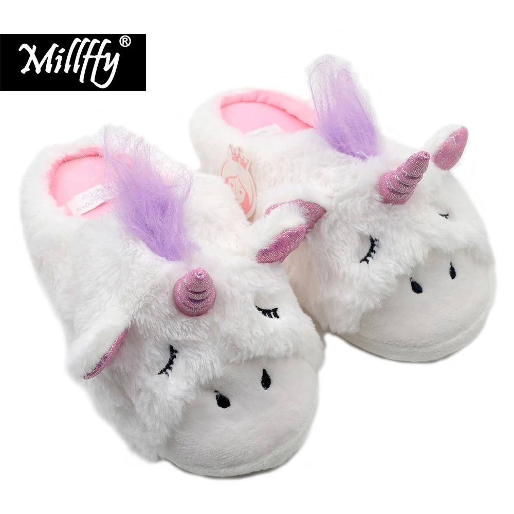 

Millffy Unicorn Slippers | Indoor Outdoor Sneakers | Cozy Plush Shoes Woman Slippers | Cute Fluffy Girls Slippers