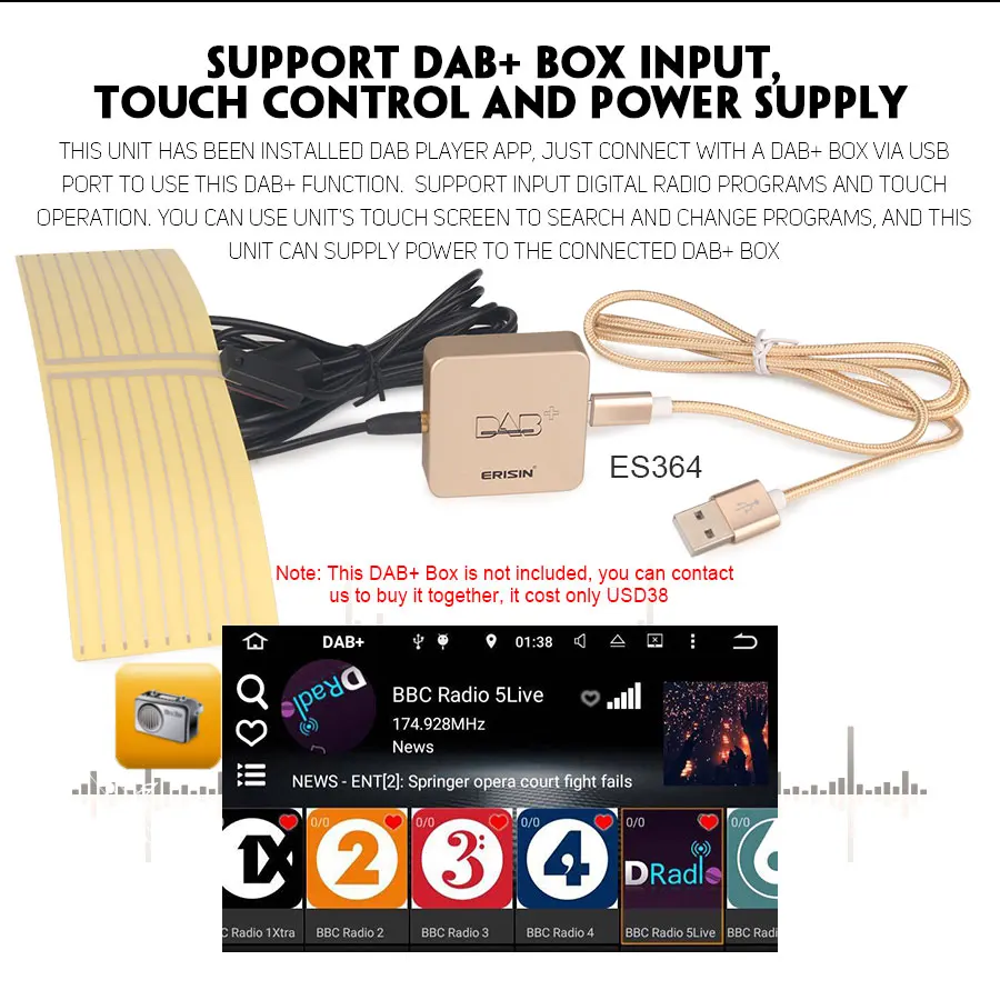 Top Erisin ES3811G  PX30 Android 8.1 Car Multimedia Player 9" Car DVD GPS for VW Golf VII/7 17