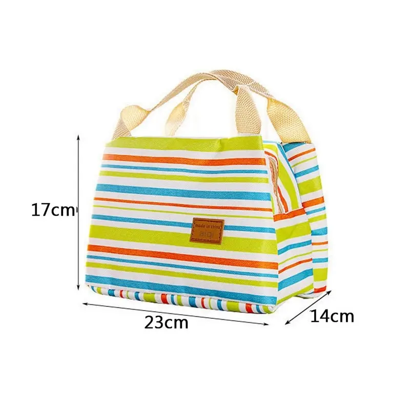 Hoomall Модные полосатые сумки на заказ Большая вместительная холщовая домашняя сумка для хранения обедов Водонепроницаемая многофункциональная сумка - Цвет: E31409B