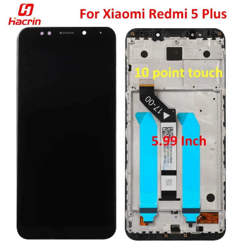 

For Xiaomi Redmi 5 Plus Lcd Digitizer With Frame +Touch Screen 5.99 Inch Digitizer Screen Panel Assembly Replacement AAAA