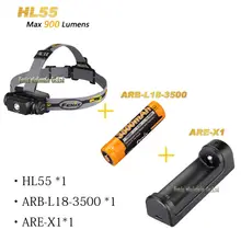 Fenix HL55 налобный фонарь+ батареи ARB-L18-3500+ зарядное устройство ARE-X1
