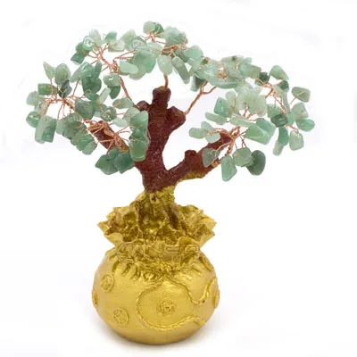 ERMAKOVA 7 дюймов высокий Кристалл Lucky Money Tree Статуэтка фэн-шуй для богатства и удачи украшения дома и офиса подарок на день рождения - Цвет: Green