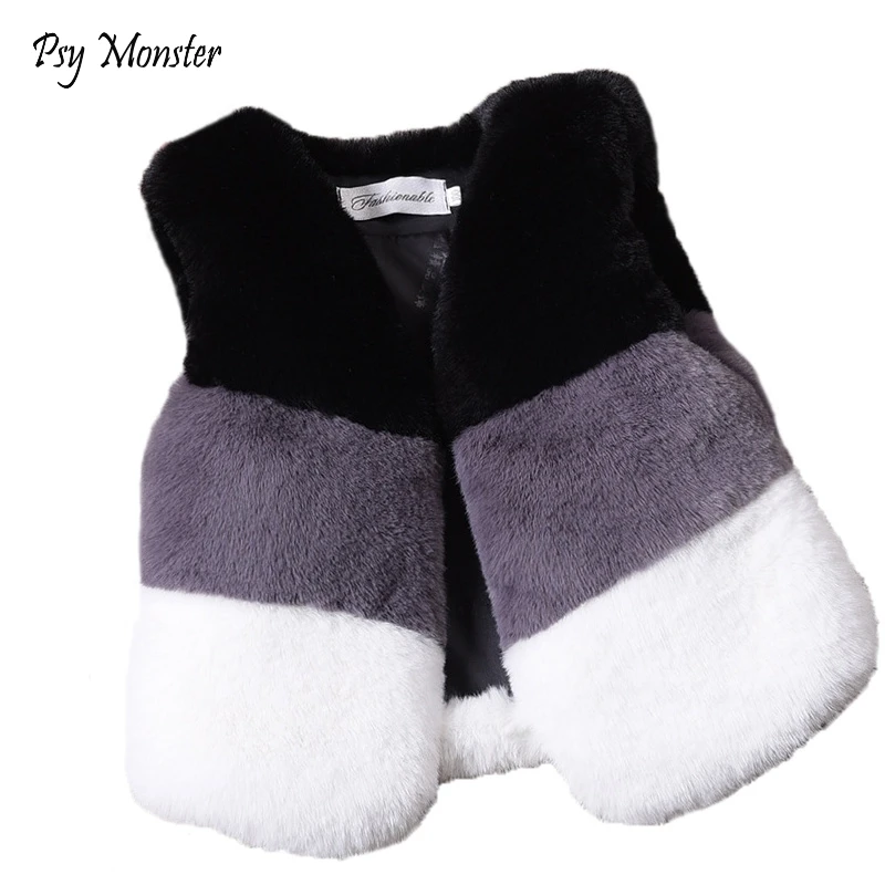 

2018 Baby Autumn Winter Fur Vest Waistcoat Children Fur Vest Boys Girls Imitation Fur Coat Kids Faux Fur jas meisje Clothes W25