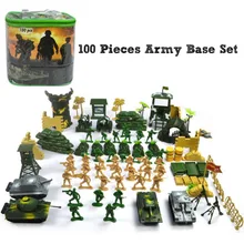 

100 Pieces Army Base Set Soliders & Assorted Accessories Sandball War Scenario with a Storage Container Kid Gift
