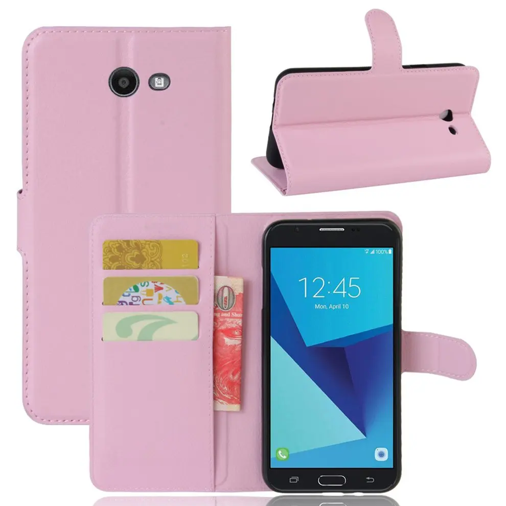 

Luxury Book Style PU Leather Flip Pink Type Phone Full Cover Suitable For Samsung Galaxy J5
