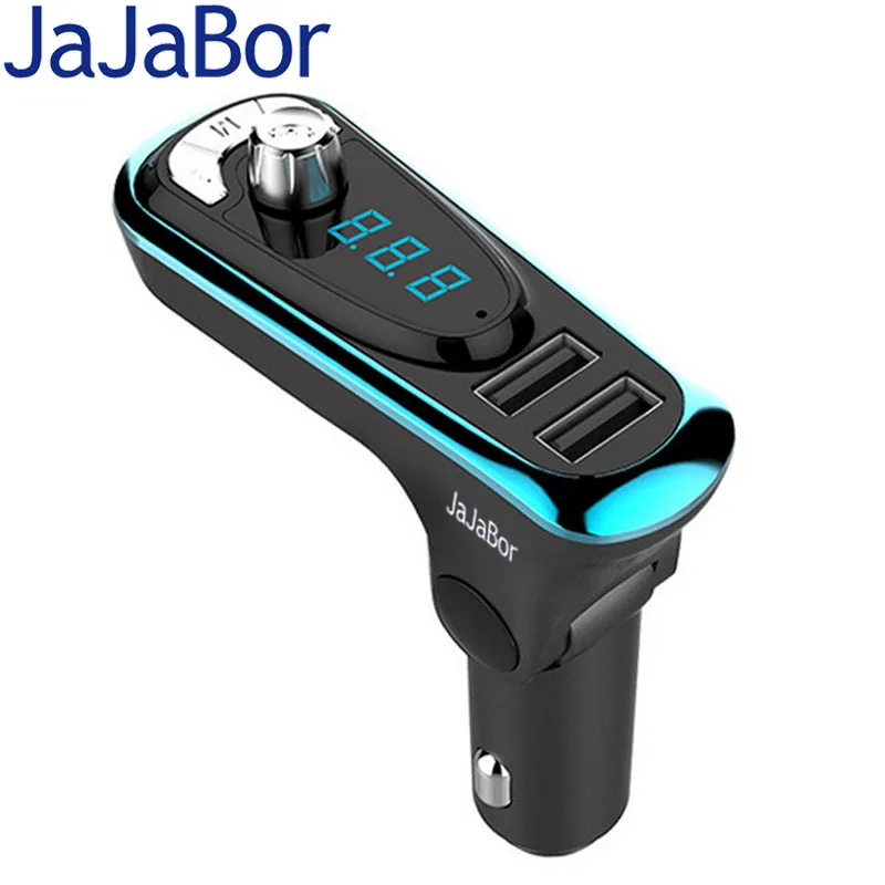 JaJaBor Bluetooth Car Kit Handsfree Wireless FM Transmitter AUX MP3 Player 5V 2.1A USB Car Charger Support U Disk TF Card