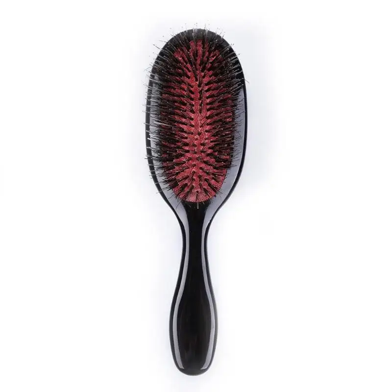 Черный 22x7 см щетка для волос Расческа для красоты Массажная овальная расческа Антистатическая зубная щетина Профессиональная щетка для волос расчески - Цвет: Черный