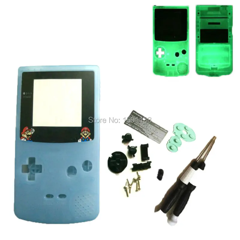 Hot Full Housing Case For GameboyColor Replacement Cover Mario Cartoon Game Screen Lens w/ Cross Y Shape Screwdrivers | Электроника