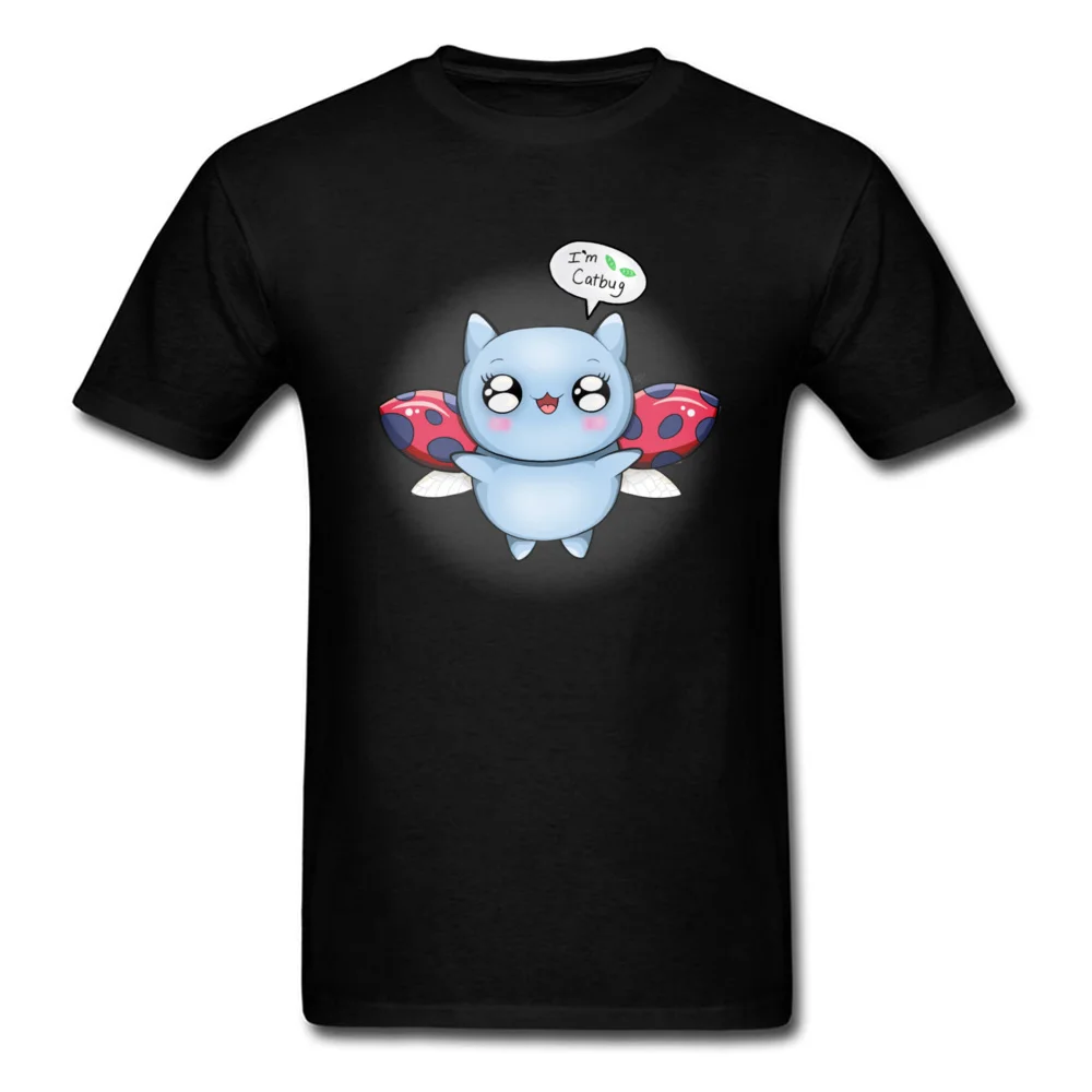 Im Catbug Designer Men T-shirts O-Neck Short Sleeve 100% Cotton Tops & Tees Casual T-Shirt Drop Shipping Im Catbug black