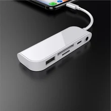 5 в 1 комплект подключения камеры для Lightning SD/TF кард-ридера, 3,5 мм разъем для наушников USB адаптер камеры и Lightning зарядный конвертер